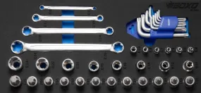 1/2" en 1/4" TX-E-dopsleutel- en TX-ringsleutelset 39-dlg.