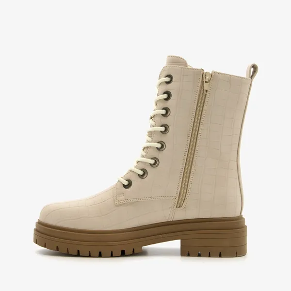 Blue Box dames veterboots met crocoprint