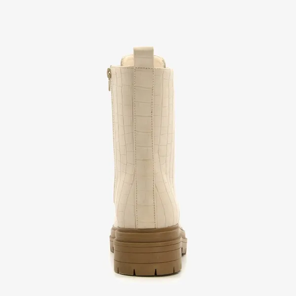 Blue Box dames veterboots met crocoprint