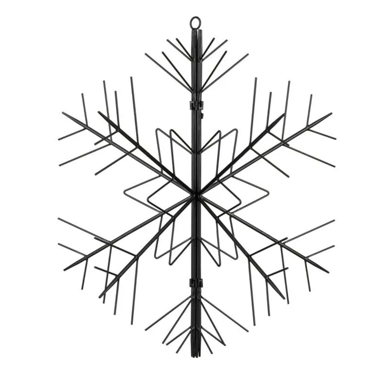 Deco sneeuwvlok d64h78cm zwart